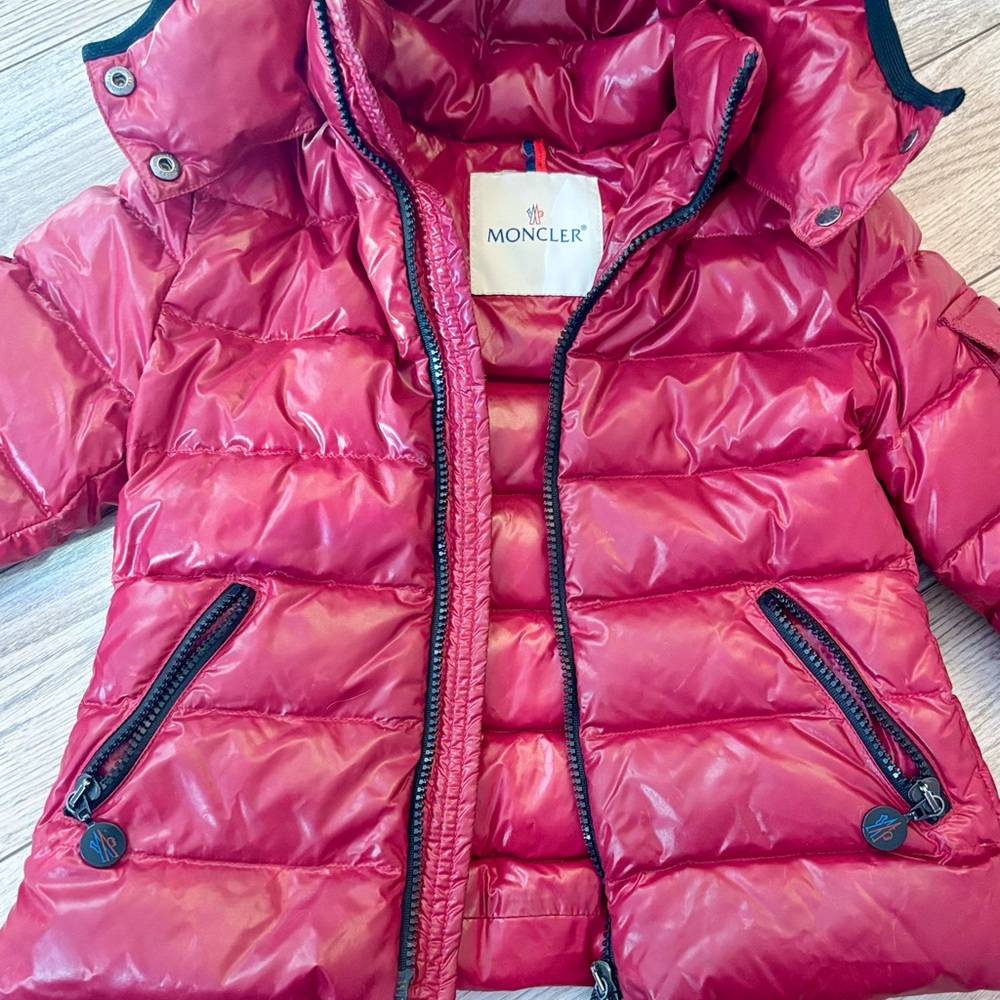 Moncler Kids Cherry Red Puffer Coat